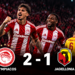 Olympiacos de Jota Silva vence Jagiellonia após entrar a perder